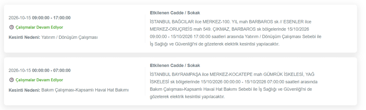 İstanbul elektrik kesintisi 14-15 Ekim! BEDAŞ kesinti programı ve elektriklerin geleceği saat