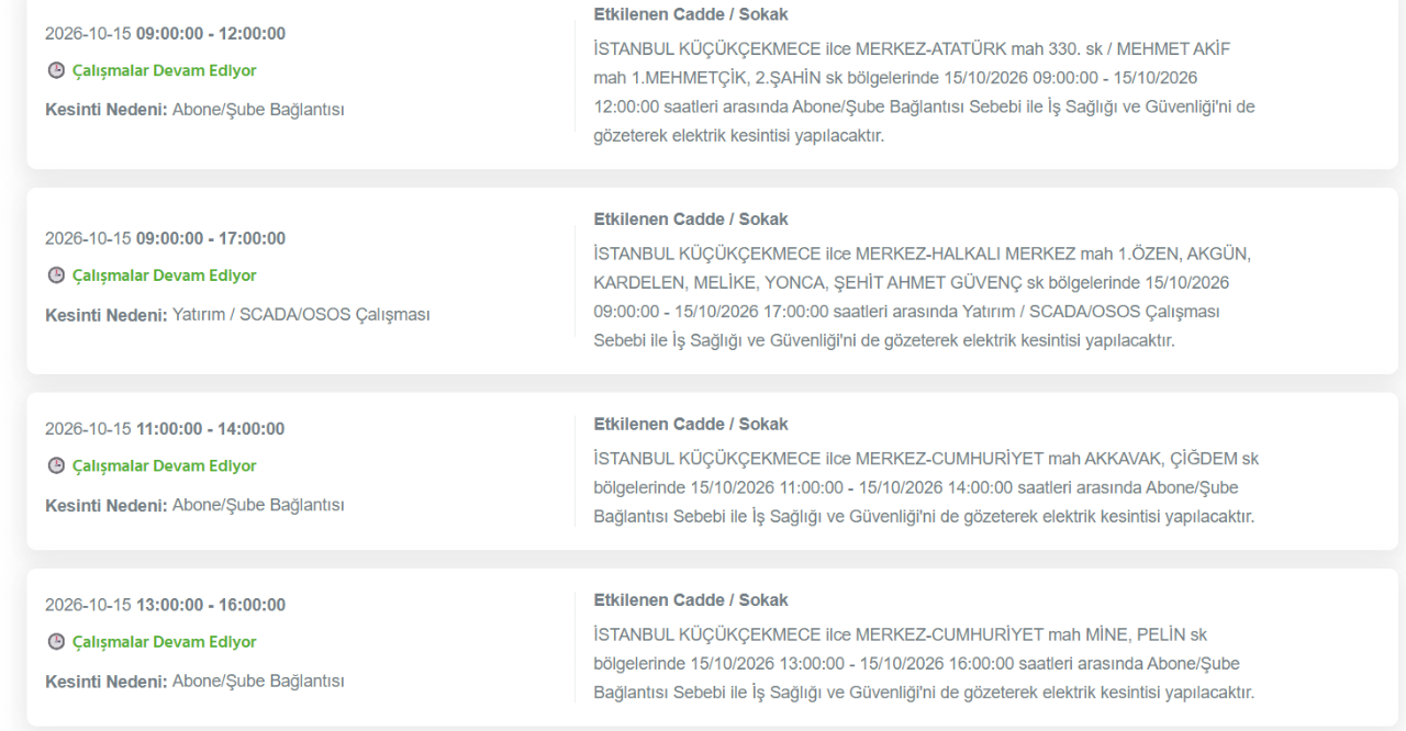 İstanbul elektrik kesintisi 14-15 Ekim! BEDAŞ kesinti programı ve elektriklerin geleceği saat