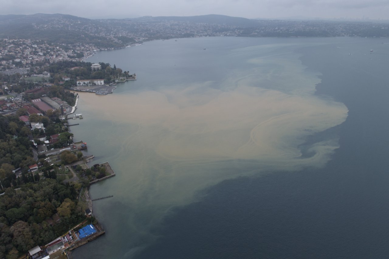 İstanbul Boğazı'nın kıyı kesimleri yağışın ardından kahverengiye döndü