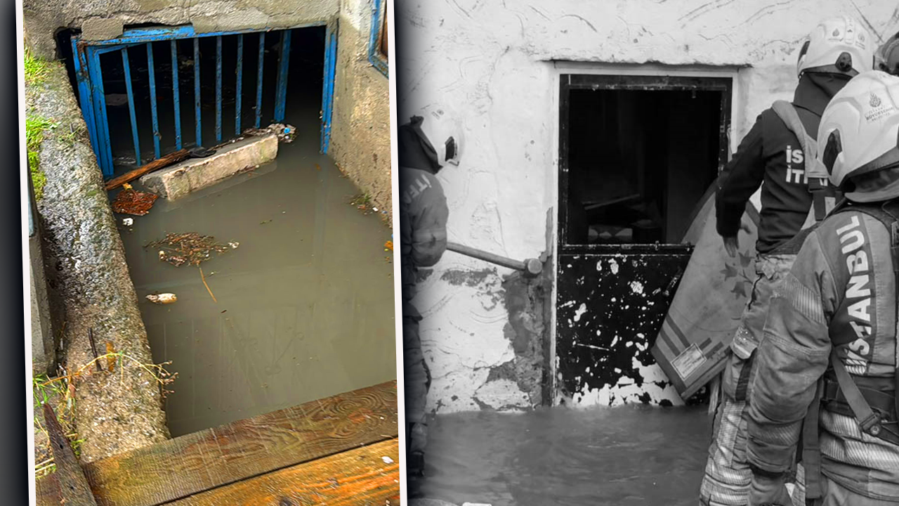 Sağanak sonrası bodrum kattaki evinde mahsur kaldı
