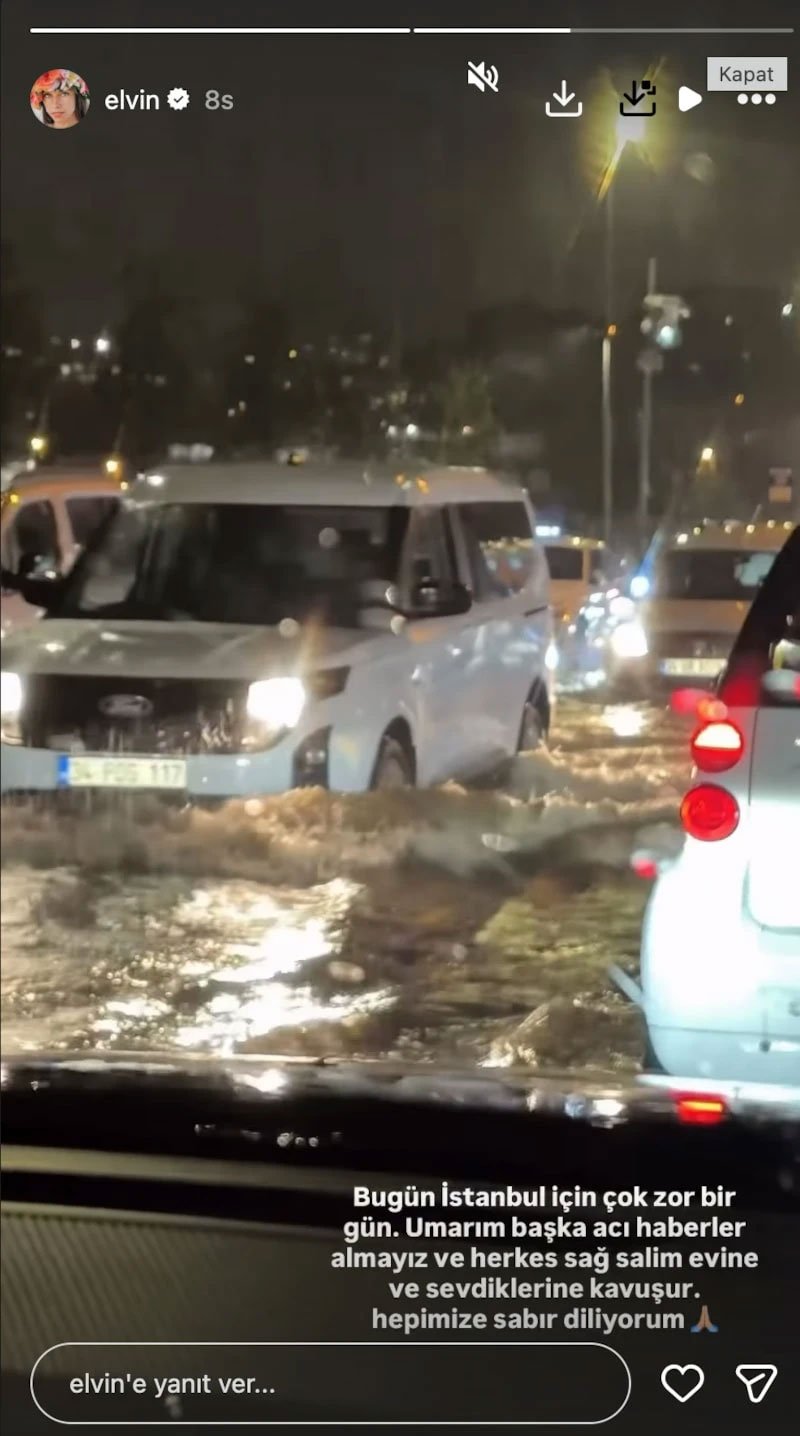 İstanbul selle boğuşurken Elvin Levinler’den tepki çeken paylaşım! Eleştirilince hemen sildi