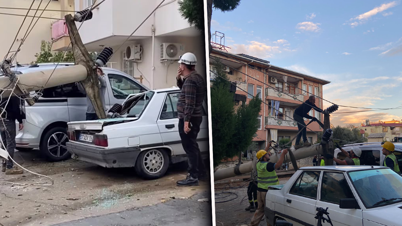 Çivi gibi saplandı! Sokak ortasında yürekleri ağza getiren olay: Araçta hasar var 