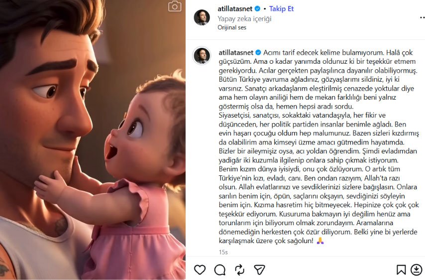 Evlat acısı yaşayan Atilla Taş sessizliğini bozdu: Kızıma hasretim bitmeyecek