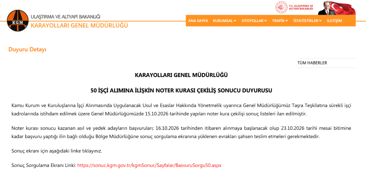 KGM kura sonuçları isim listesi açıklandı! Başvurulara ilişkin açıklama geldi