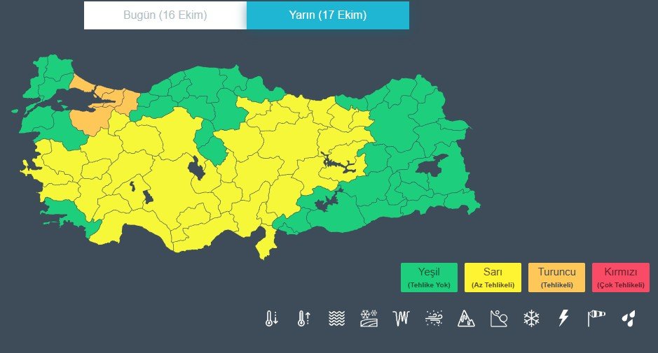 Meteorolojiden 5 kente sarı, 36 kente turuncu kodlu uyarı! Bakan Kurum sağanak için saat verdi