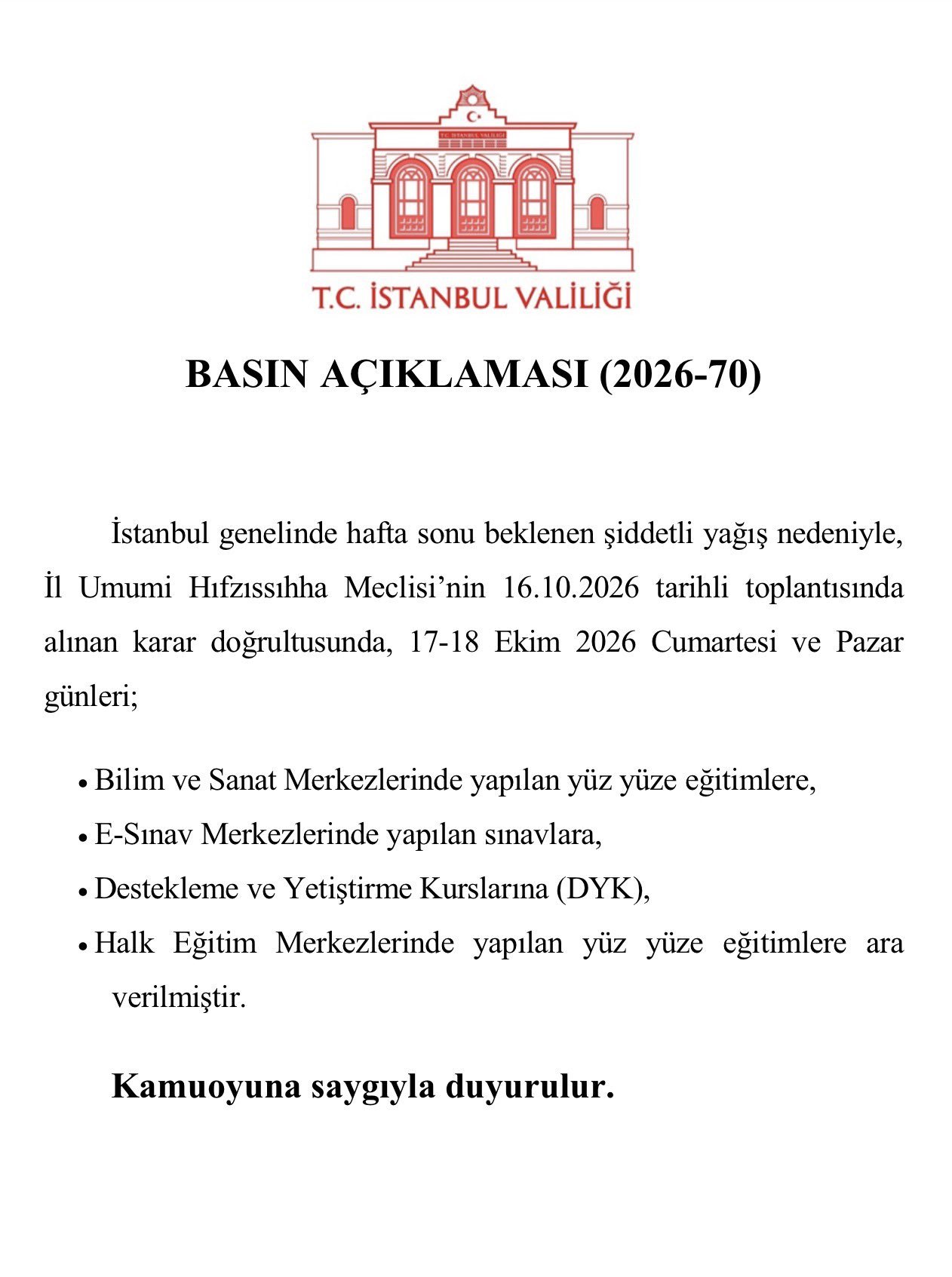 17-18 Ekim’de ehliyet sınavı ve kurslar yok mu, iptal mi? İstanbul ve Kocaeli Valiliği e-Sınav duyurusu