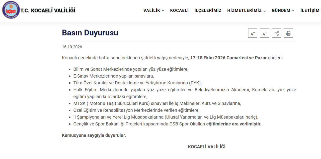 17-18 Ekim’de ehliyet sınavı ve kurslar yok mu, iptal mi? İstanbul ve Kocaeli Valiliği e-Sınav duyurusu