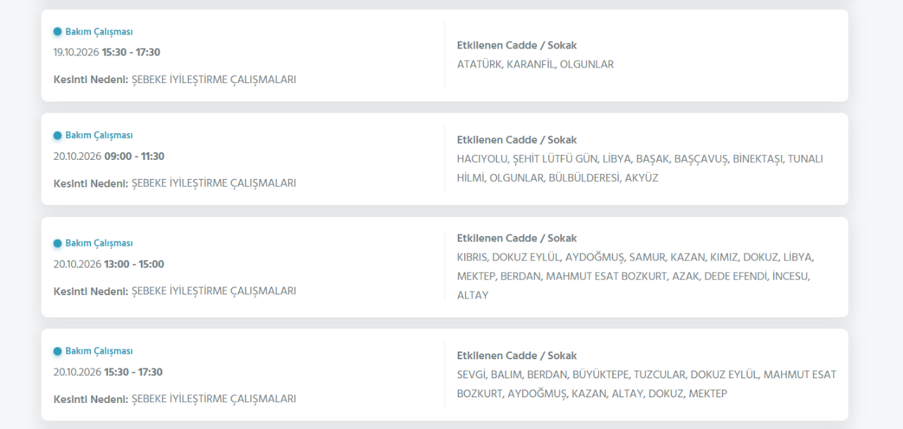 Ankara elektrik kesintisi 18-19-20 Ekim! Ankara'da elektrikler ne zaman gelecek?