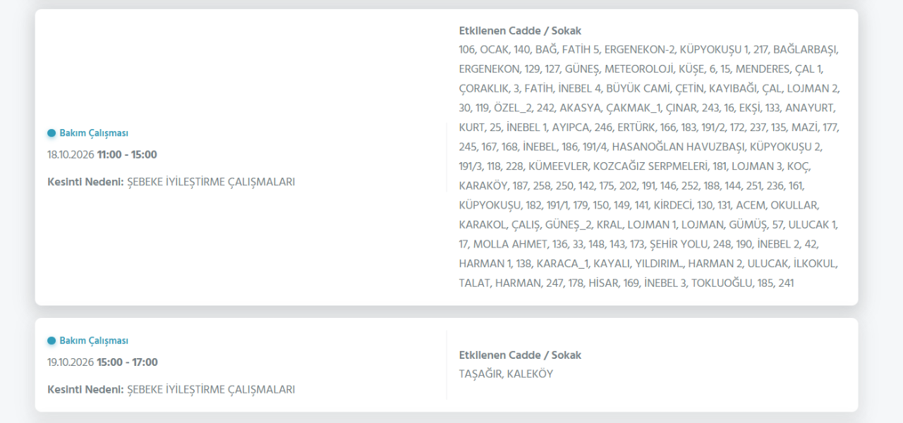 Ankara elektrik kesintisi 18-19-20 Ekim! Ankara'da elektrikler ne zaman gelecek?