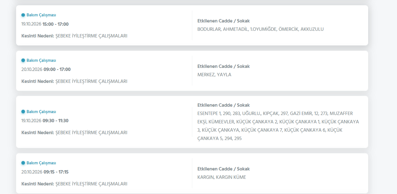 Ankara elektrik kesintisi 18-19-20 Ekim! Ankara'da elektrikler ne zaman gelecek?