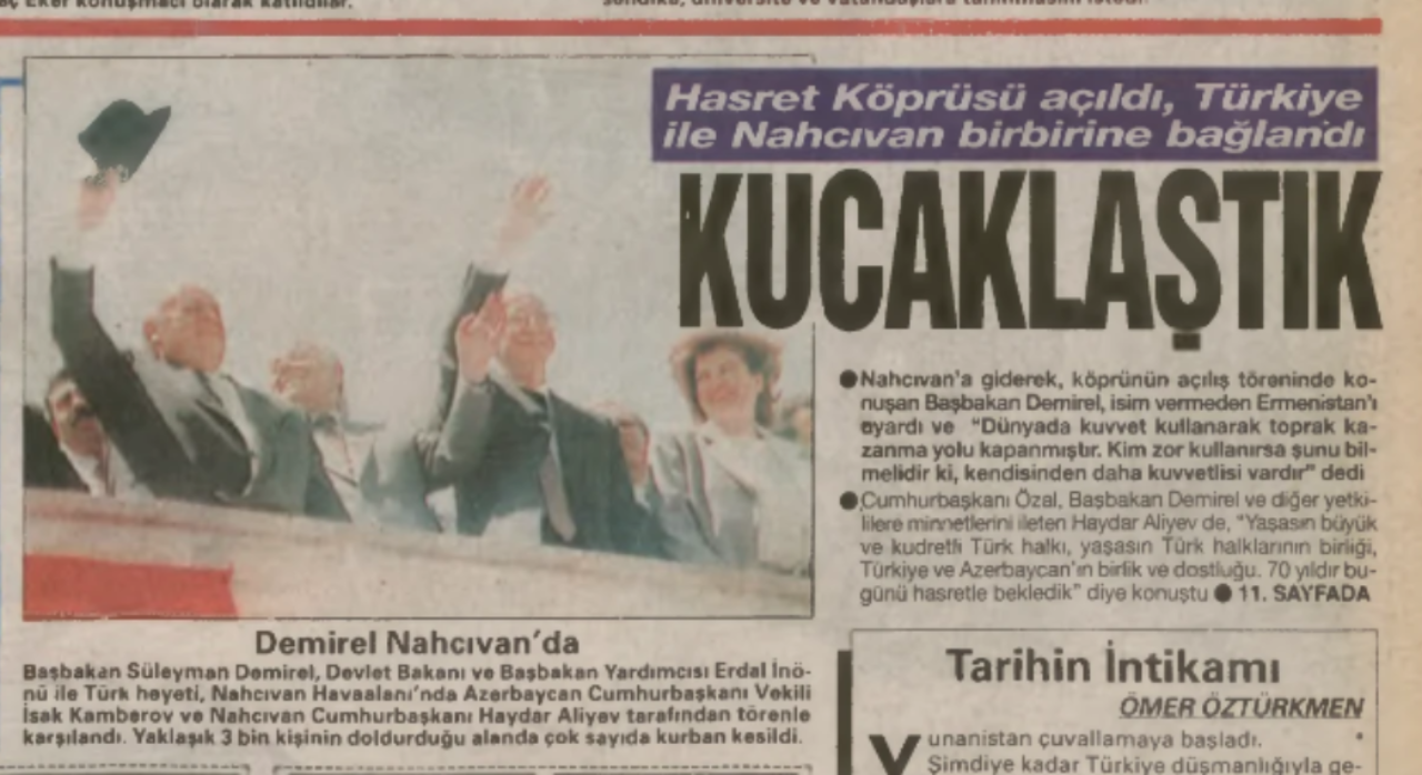 Hasret Köprüsü açılışı - Türkiye gazetesi