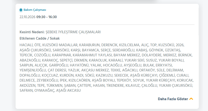 Ankara elektrik kesintisi 20-21-22 Ekim! Başkent Edaş (Sincan, Gölbaşı, Etimesgut, Çankaya, Keçiören...)