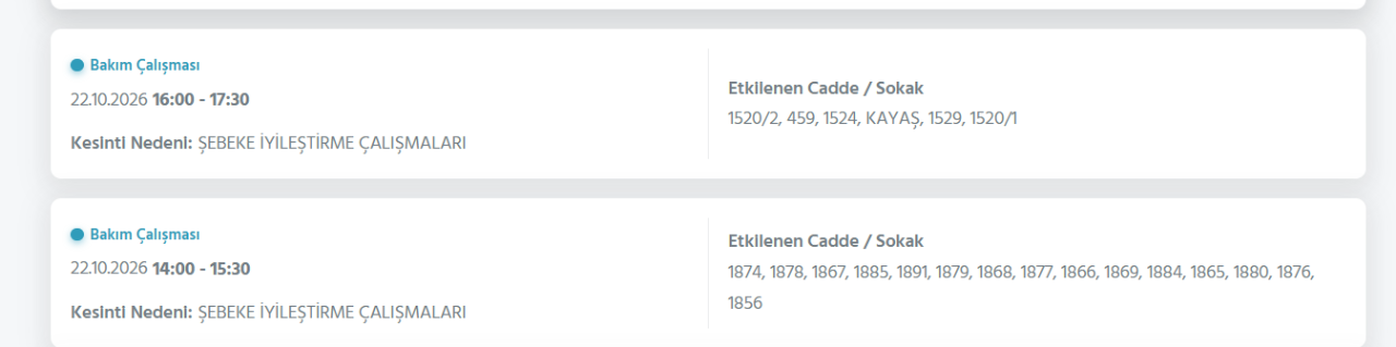 Ankara elektrik kesintisi 20-21-22 Ekim! Başkent Edaş (Sincan, Gölbaşı, Etimesgut, Çankaya, Keçiören...)
