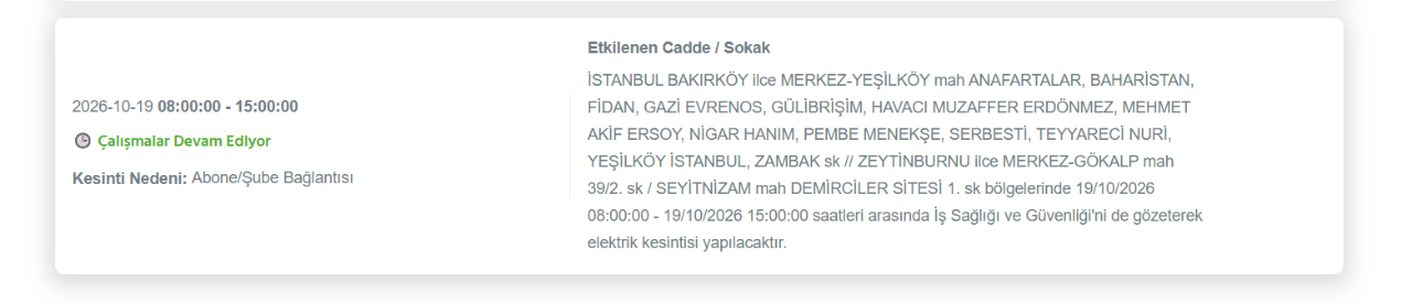İstanbul elektrik kesintisi 19-20 Ekim! BEDAŞ elektrik kesintisi (Kağıthane, Küçükçekmece, Zeytinburnu...)