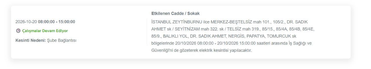 İstanbul elektrik kesintisi 19-20 Ekim! BEDAŞ elektrik kesintisi (Kağıthane, Küçükçekmece, Zeytinburnu...)