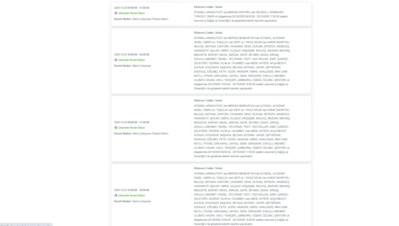 İstanbul elektrik kesintisi 19-20 Ekim! BEDAŞ elektrik kesintisi (Kağıthane, Küçükçekmece, Zeytinburnu...)