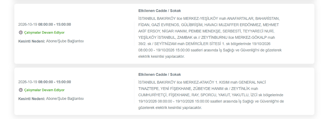 İstanbul elektrik kesintisi 19-20 Ekim! BEDAŞ elektrik kesintisi (Kağıthane, Küçükçekmece, Zeytinburnu...)