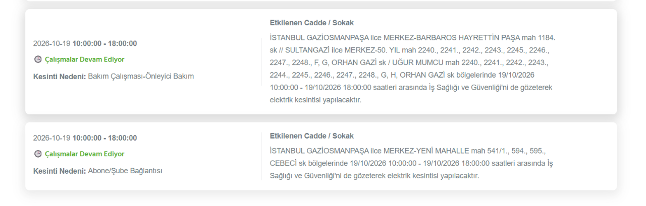 İstanbul elektrik kesintisi 19-20 Ekim! BEDAŞ elektrik kesintisi (Kağıthane, Küçükçekmece, Zeytinburnu...)