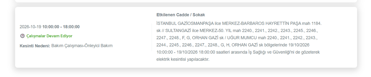 İstanbul elektrik kesintisi 19-20 Ekim! BEDAŞ elektrik kesintisi (Kağıthane, Küçükçekmece, Zeytinburnu...)
