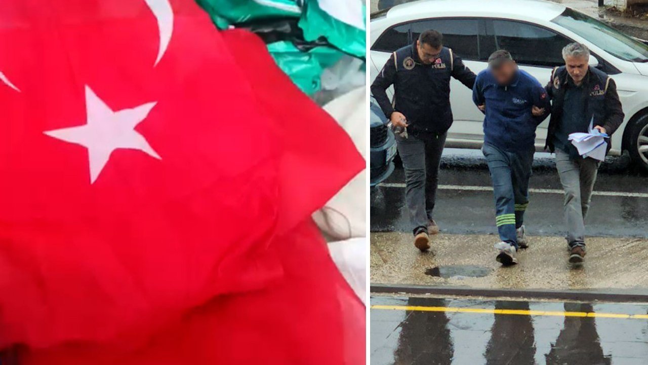 Bayrakları çöpe atan da ihbar eden de aynı kişi çıktı!