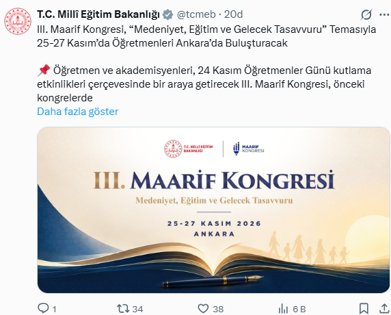 Tarih belli oldu! 3. Maarif Kongresi ne zaman?