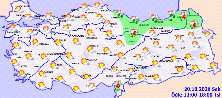 Bugün yağmur var mı? 20 Ekim Salı yağış beklenen iller ve hava durumu