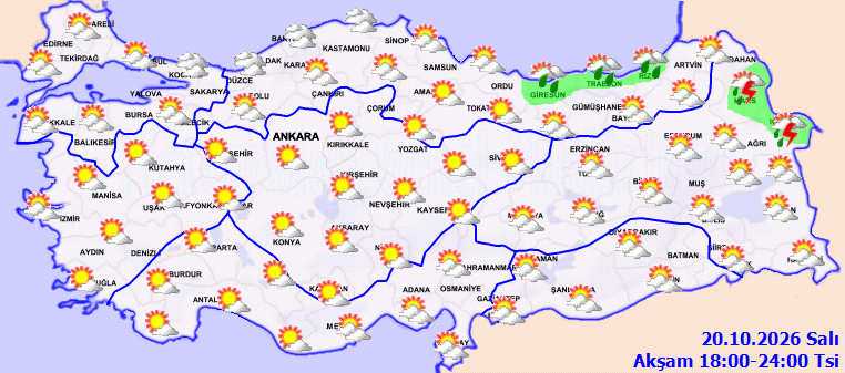 Bugün yağmur var mı? 20 Ekim Salı yağış beklenen iller ve hava durumu