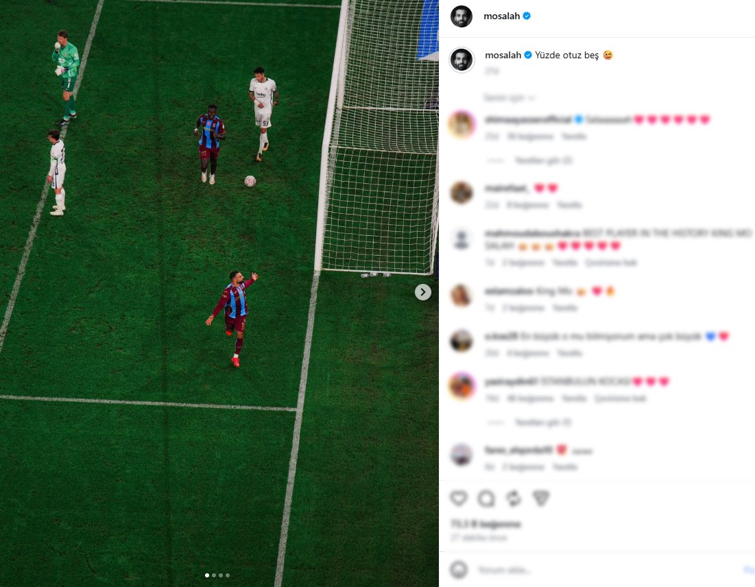 Mısırlı futbolcunun Instagram paylaşımı