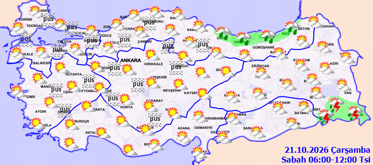 Bugün yağmur var mı? 21 Ekim hava durumu