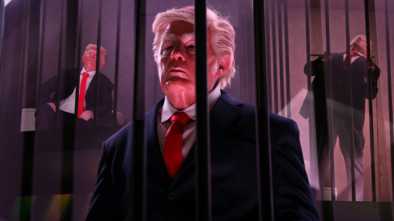 Tahran'da Trump'ı hapishaneye koydular! İşte o görüntüler
