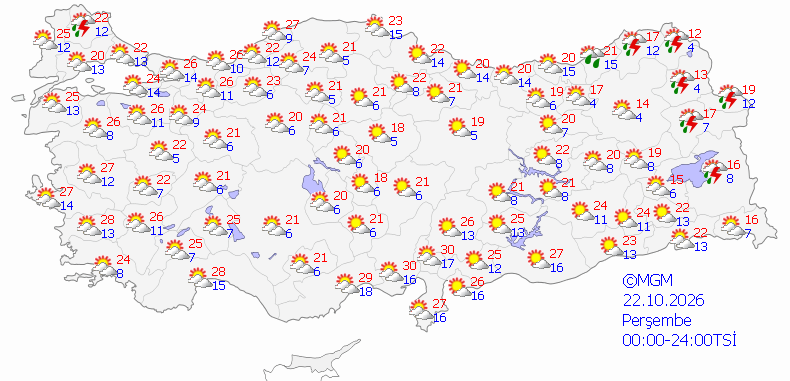 Bugün yağmur var mı, hava nasıl olacak? 22 Ekim hava durumu