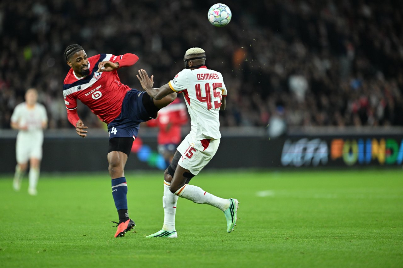 Victor Osimhen, Lille karşısında Galatasaray'ın 4'üncü golünü kaydetti.