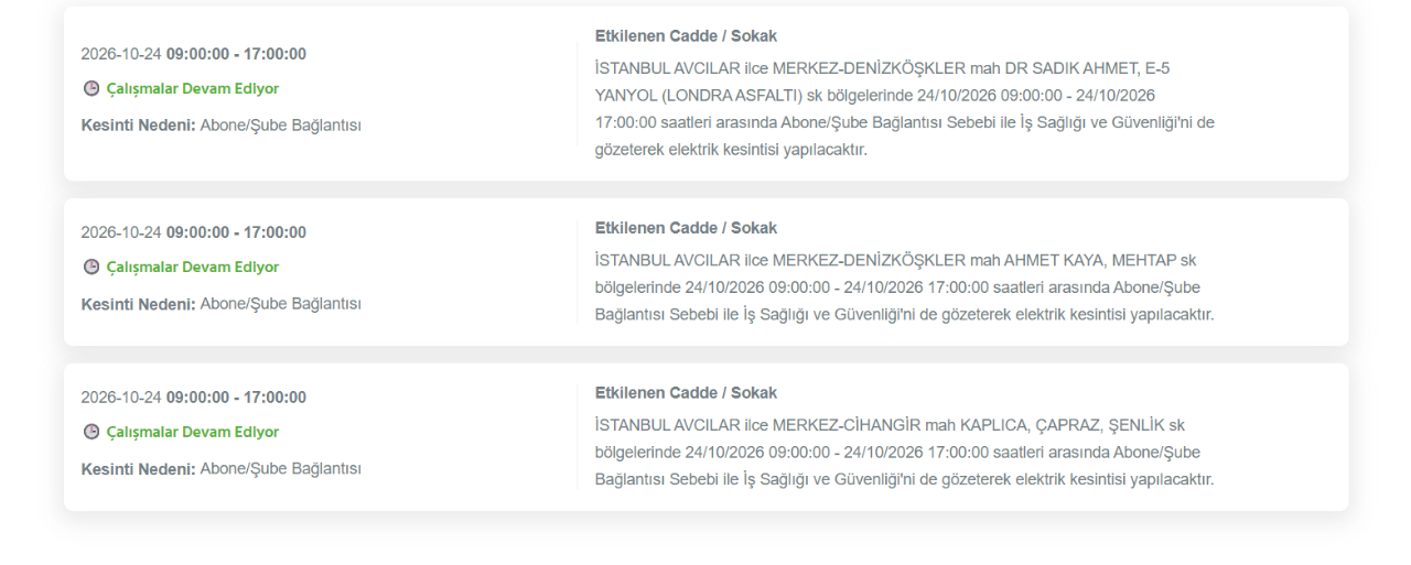 İstanbul elektrik kesintisi 23-24 Ekim! BEDAŞ elektrik kesintisi programı