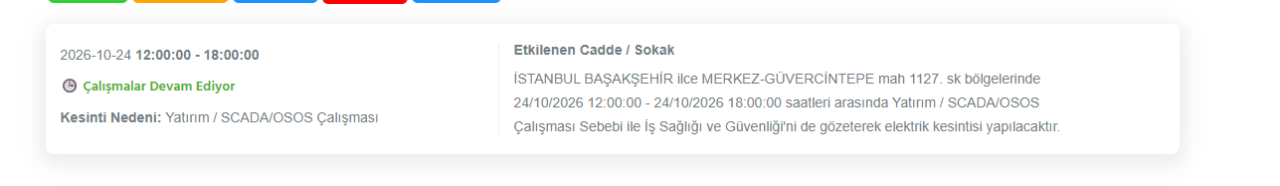 İstanbul elektrik kesintisi 23-24 Ekim! BEDAŞ elektrik kesintisi programı