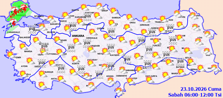 Bugün hava nasıl, İstanbulda yağmur var mı? 23 Ekim hava durumu tahminleri