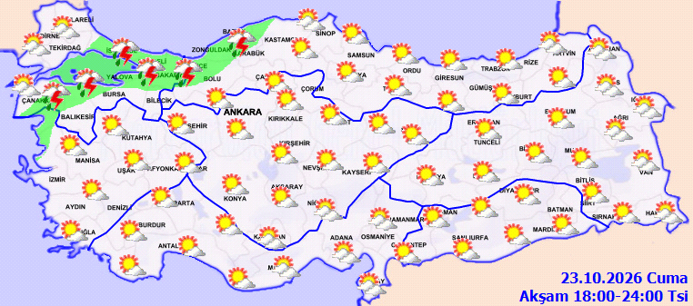 Bugün hava nasıl, İstanbulda yağmur var mı? 23 Ekim hava durumu tahminleri