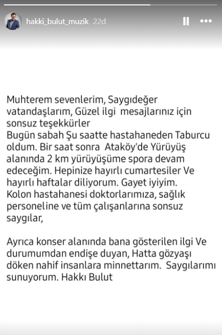 Hakkı Buluta ne oldu? Sahnede fenalaşan Hakkı Bulutun son durumu