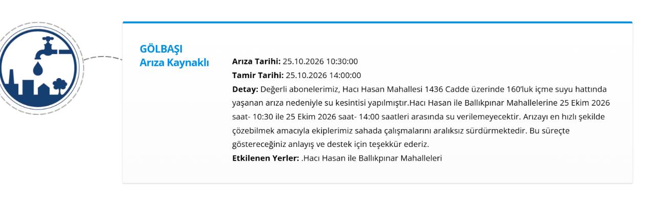 ASKİ su kesintisi 25 Ekim! Ankara'da suların geleceği saat belli oldu