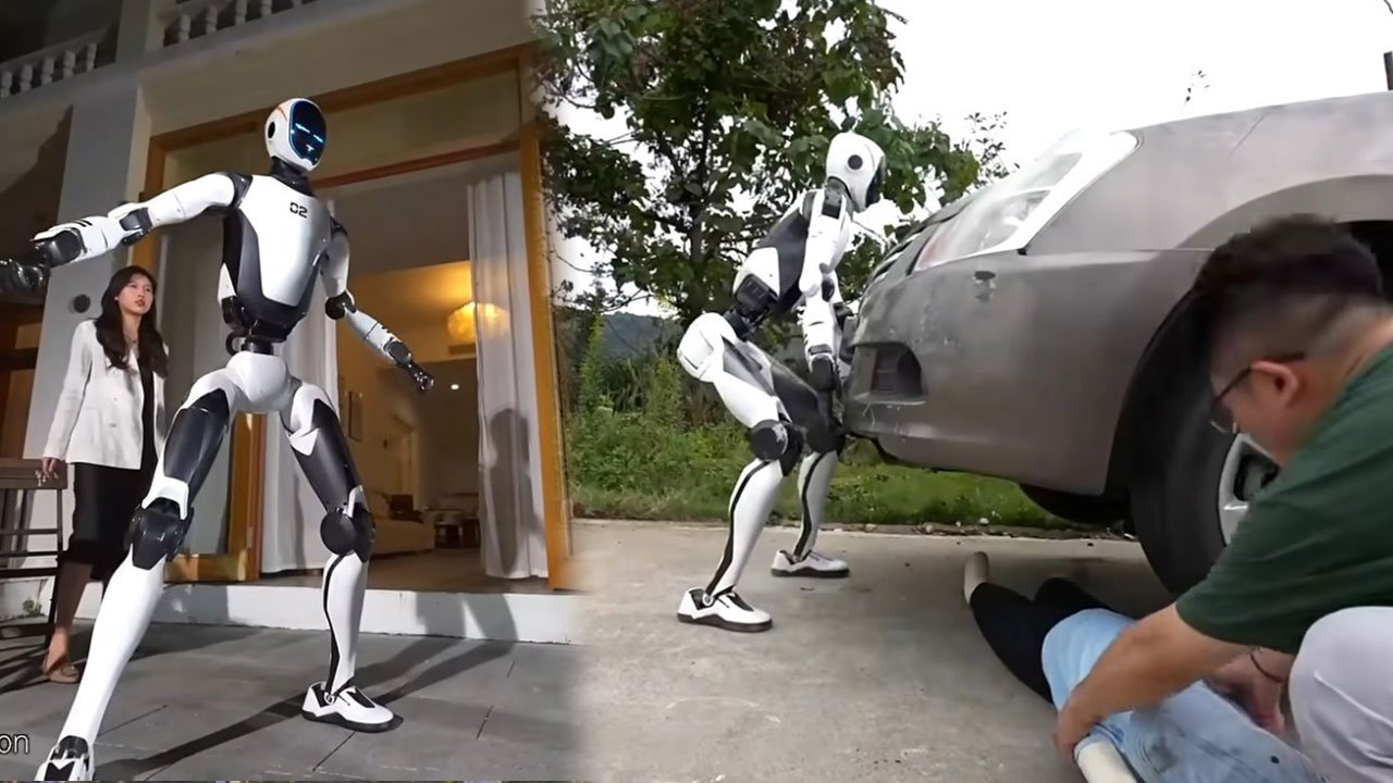 Kung fu yapan koruma robotu! Otomobil kaldırıyor