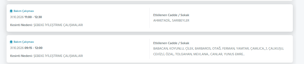 Ankara elektrik kesintisi 30-31 Ekim Başkent EDAŞ (Gölbaşı, Keçiören, Mamak, Etimesgut...)