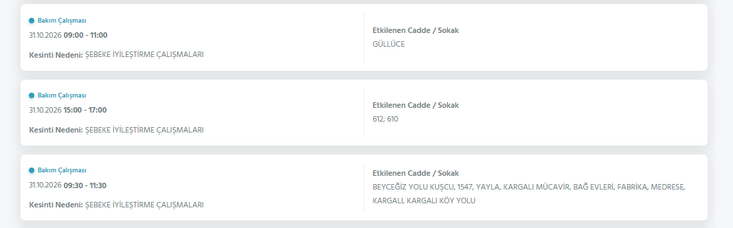 Ankara elektrik kesintisi 30-31 Ekim Başkent EDAŞ (Gölbaşı, Keçiören, Mamak, Etimesgut...)