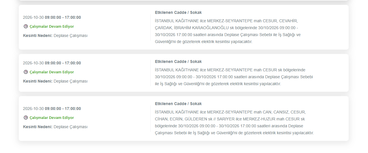 BEDAŞ İstanbul elektrik kesintisi 30 Ekim! 12 ilçede 8 saat sürecek