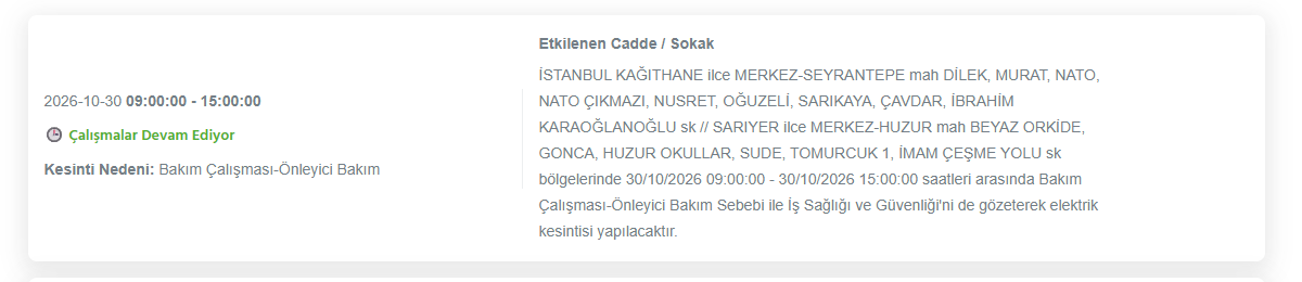 BEDAŞ İstanbul elektrik kesintisi 30 Ekim! 12 ilçede 8 saat sürecek