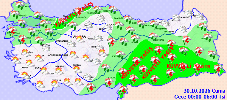 Bugün yağmur var mı? 30 Ekim İstanbul, Ankara, İzmir, Antalya, Bursa hava durumu