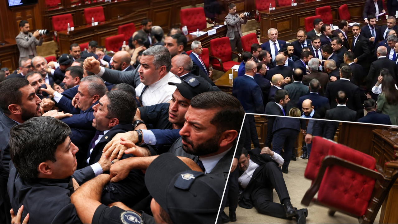 Ermenistan Meclisi savaş alanına döndü! Yumruklar havada uçuştu, koltuk fırlatıldı