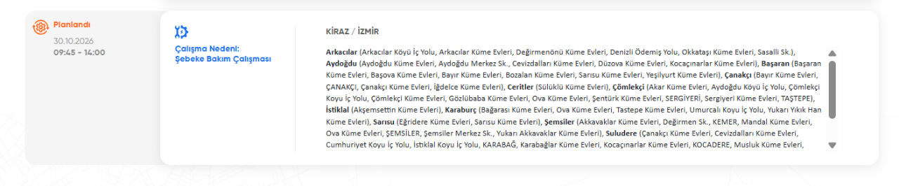 GEDİZ elektrik kesintisi 30-31 Ekim! İzmir elektrik kesintisi programı