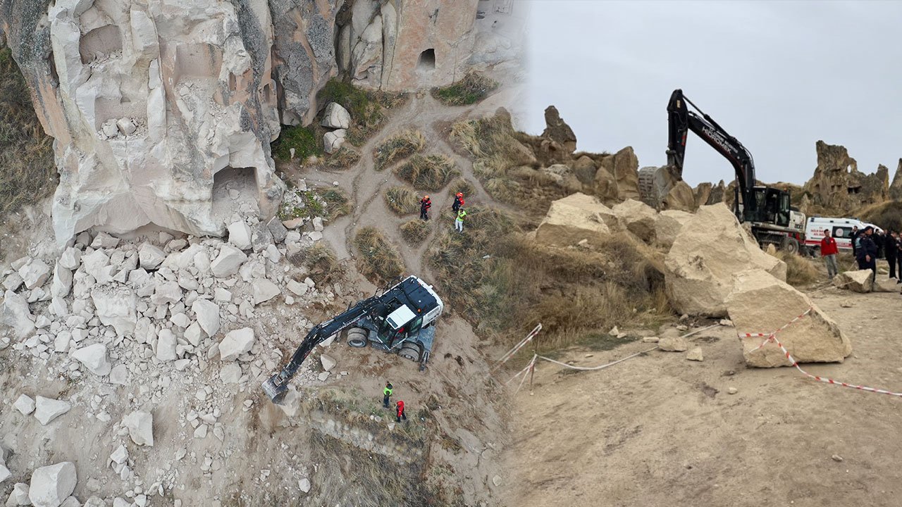 Kapadokya'da peribacası çöktü! Ölü ve yaralılar var