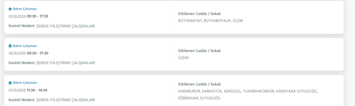 Ankara elektrik kesintisi 4-5-6 Ekim! Ankara elektrik kesintisi programı