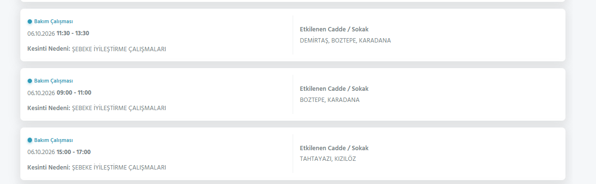 Ankara elektrik kesintisi 4-5-6 Ekim! Ankara elektrik kesintisi programı