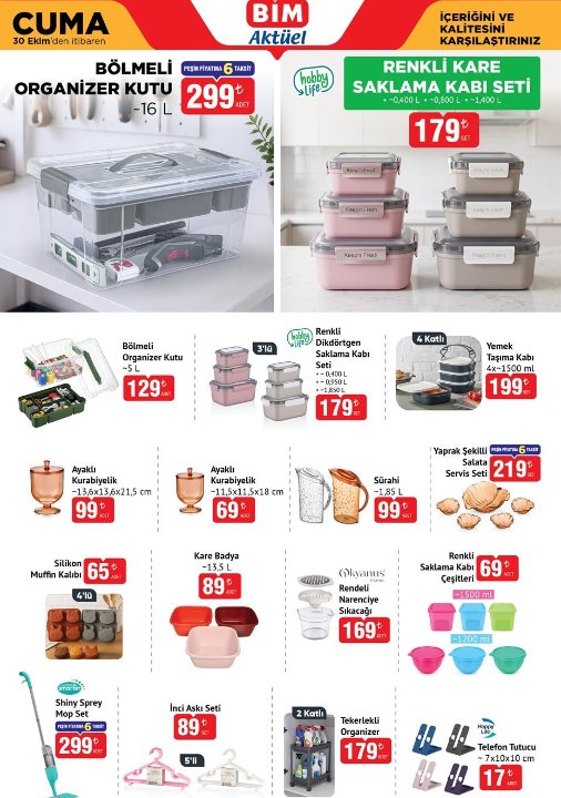 BİM aktüel 30 Ekim kataloğu satışta! Bu Cuma BİMde neler var?